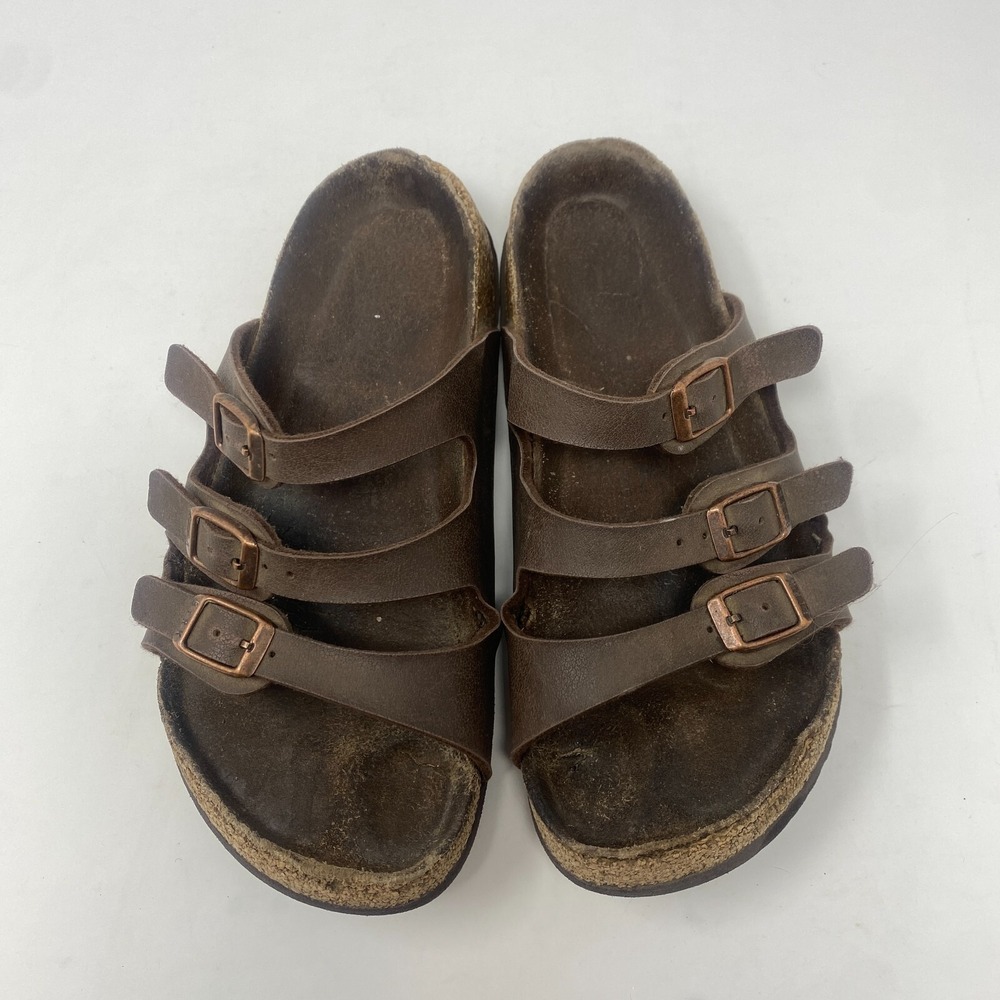 Birkenstock Florida Three‎ Strap Sandal Shoes Brown Size 36 5.5 US